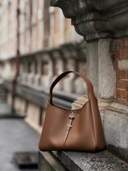 Never Late Hobo Bag Top Grain Leather Brown Combi