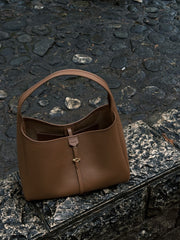 Never Late Hobo Bag Top Grain Leather Brown Combi