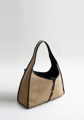 Never Late Hobo Bag Black  Combi Sand
