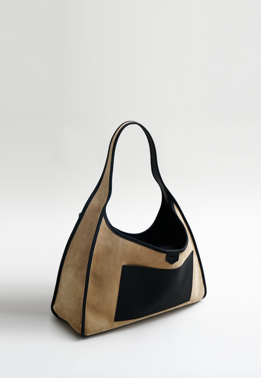 Never Late Hobo Bag Black  Combi Sand