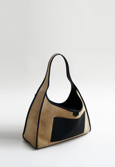 Never Late Hobo Bag Black  Combi Sand