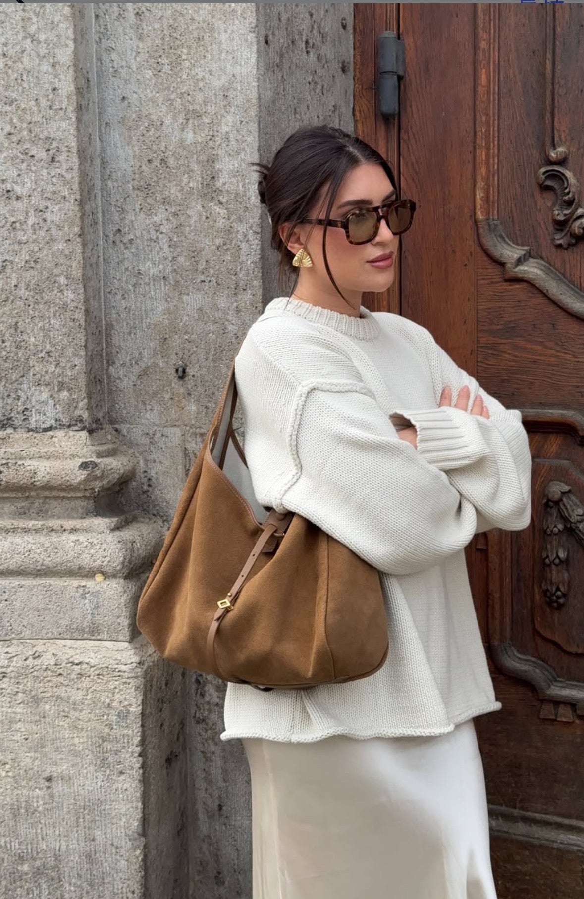 Never Late Hobo Bag  Light Brown Combi